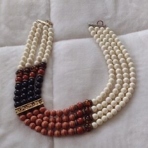 Elegant Multi-Strand Beaded Necklace